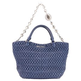 Borsa 2-Way Miu Miu Matelassé in nappa e cristalli