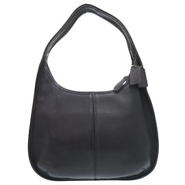 Bolsa de ombro Coach em couro preto
