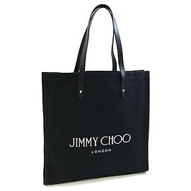 Jimmy Choo Tote Bag aus schwarzem Canvas und Leder