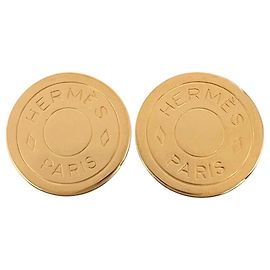 Hermès Boucles d'oreilles clips Hermes Clou de Selle Gold