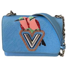 Louis Vuitton Twist MM Handtasche Blau Epi-Leder Vogel-Edition