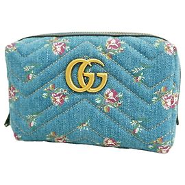 Gucci GG Marmont Denim Pouch