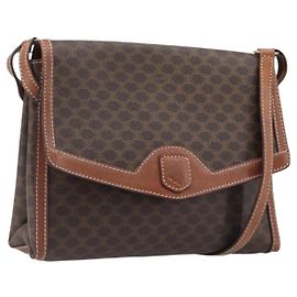 Céline Celine Vintage Macadam Canvas and Leather