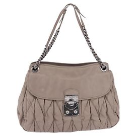Miu Miu Chain Pushlock Matelassé Nappa Leather