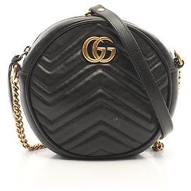 Bolsa de Ombro Mini Redonda Gucci GG Marmont