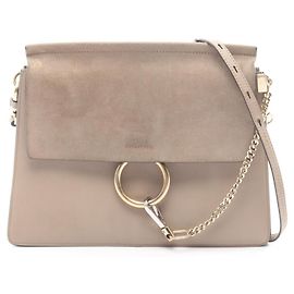 Bolsa de Ombro Chloé Chloe Faye Beige