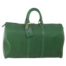 LOUIS VUITTON Epi Keepall 45 Boston Bag Green M42974 LV Auth 202856