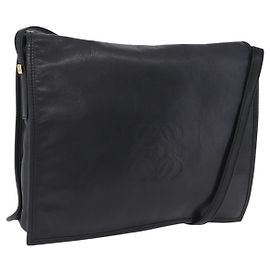 Borsa a tracolla LOEWE Anagram in pelle nera e oro autentica 204314A