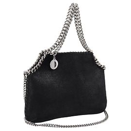 Stella Mc Cartney Bolsa Stella MacCartney Falabella Suede 2way Black Silver Auth BA15506A