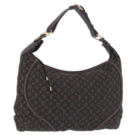 Bolso LOUIS VUITTON Monogram Mini Lin Manon MM Brown Ebene M95619 LV Auth ki6848V