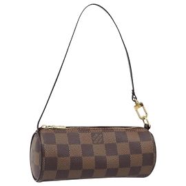 LOUIS VUITTON Damier Ebene Papillon Pouch LV Auth 203026V