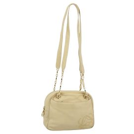 Borsa a tracolla con catena LOEWE in pelle beige oro autentica 192241A