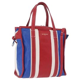 Borsa a mano BALENCIAGA Bazaar Shopper in pelle 2way Rossa Argento 443096 Auth 200727A
