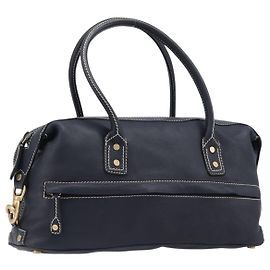 Céline Bolso de mano CELINE de cuero negro y dorado Auth am12599V