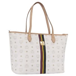 Sac cabas MCM Vicetos Logogram PVC Leather White Auth 205128