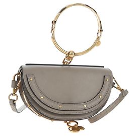 Chloé Borsa Chloe Nile Minaudiere Pelle 2way Beige Gold Auth 203780V