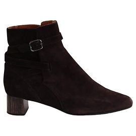 Michel Vivien Schnallenstiefel aus braunem Wildleder