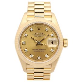 Relógio de pulso feminino Rolex Datejust 10P Diamond