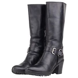 Prada 2000s Knee-High Harness Buckle Biker Cowboy Boots