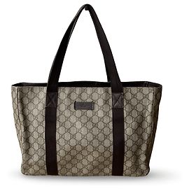 Borsa Tote Gucci Supreme Monogramma GG Marrone Beige