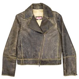 Chaqueta de cuero Biker Perfecto Roberto Cavalli AW01 ‘Angels’ con bordados Western