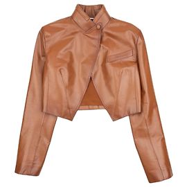 Fendi SS22 Cropped Bolero Leather Blazer Jacket