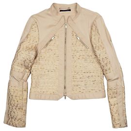 Gucci by Tom Ford SS04 Bikerjacke aus geflochtenem Leder in Goldfarben