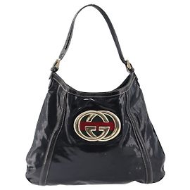 Gucci Britt Web Hobo Dialux Coated Canvas Medium