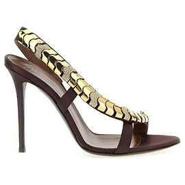 Giuseppe Zanotti Sandali Dafne 105 in raso marrone
