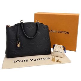 Louis Vuitton Monogram Empreintes Leather Tote Bag - Black