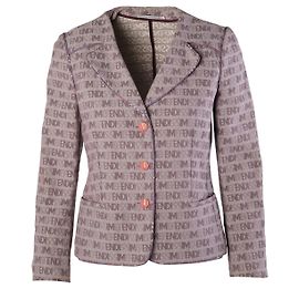 Fendissime by Fendi Pink Brown Logo Jacquard Tailored Blazer