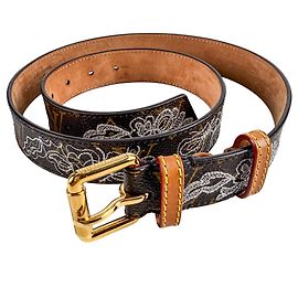 Louis Vuitton Dentelle 36 Canvas Medium Belt 90/36 Brown