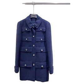 Chanel Navy Tweed Coat