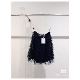 Autre Marque Dior Rock aus schwarzer Baumwolle mit hoher Taille 38