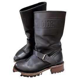 Autre Marque Dior Stiefeletten aus schwarzem Leder