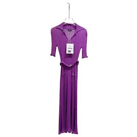 Vestido Chanel de seda morado talla 34