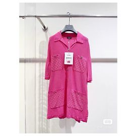 Chanel Kleid aus Seide Rot Größe 34