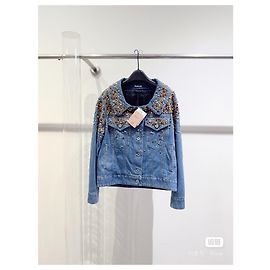 Jaqueta jeans Miu Miu azul com cristais