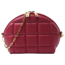 Bottega Veneta Half Moon Padded Leather Crossbody Bag in Burgundy 593165