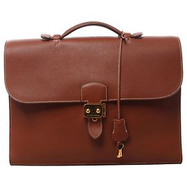 Hermès HERMES Sac à Dépêches 38 Bolsa de mão pasta em marrom