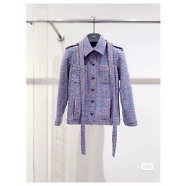 Chanel Tweed Jacke Lila Größe 34