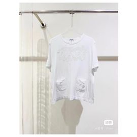 Chanel Oberteil aus Baumwolle Weiß Größe 40