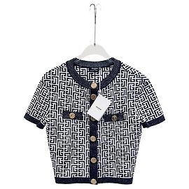 Jersey Balmain de lana negro con estampado all-over