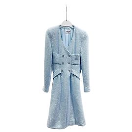 Casaco Chanel de tweed azul