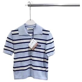 Polo Miu Miu de algodón azul