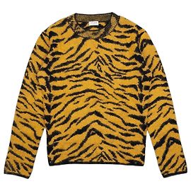 Autre Marque Strickpullover mit verschwommenem Tigerstreifenmuster von Saint Laurent AW19