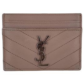 Autre Marque Dusty Pink Leater Cassandre Matelasse Card Wallet