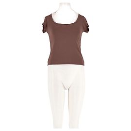 Autre Marque Top recto de viscosa marrón LILYSILK Talla S