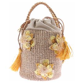 Autre Marque Picca borsa in rafia gialla