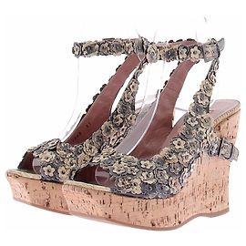 Alaïa Sandali con zeppa a fiori